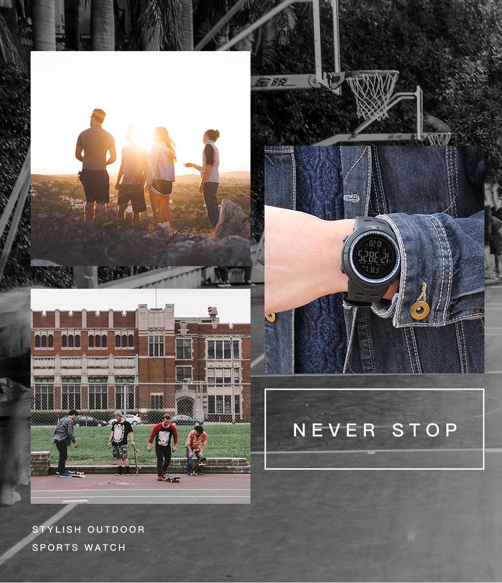 SKMEI 1251 Digital Watch for Men Waterproof Sports Electronic Countdown Mens Wristwatches Military Date Clock 1560 reloj hombre