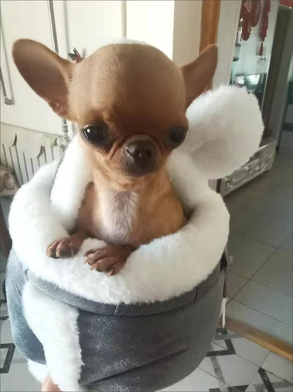 Mochila de Transporte para Cães Chihuahua para Viagem ao Ar Livre, Bolsas de Transporte de Inverno Quentes para Animais de Estimação Pequenos, Ninho para Cães Yorkshire, Gatos, Casa para Mascotes