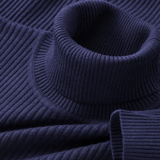 Autumn Men's Long Sleeved Turtleneck Sweater Stripes Knitted Heavyweight Sweaters Winter Outdoor Solid Color Daily Warm Coats