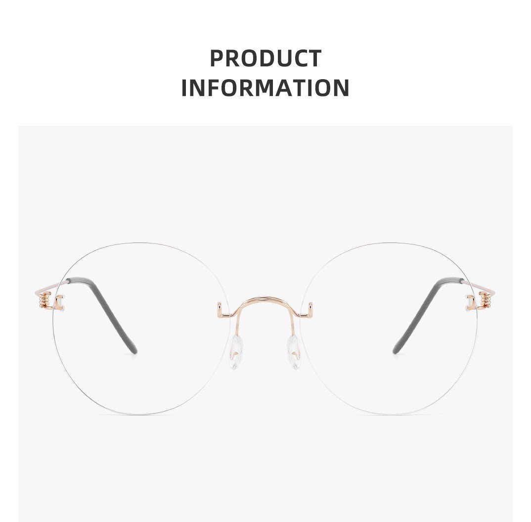 Round Blue Light Glasses Women Screwless Eyeglasses Frame Men 2025 New Women Round Denmark Korean Glasses Frame Vintage Eyewear