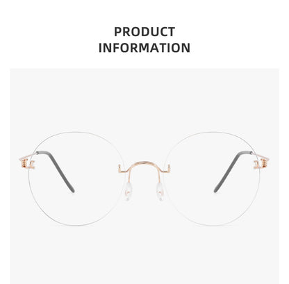 Round Blue Light Glasses Women Screwless Eyeglasses Frame Men 2025 New Women Round Denmark Korean Glasses Frame Vintage Eyewear