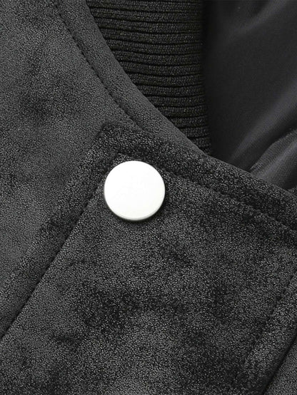 Men'S Motorcycle Jacket - Windproof Thermal Zip-Up Biker Coat with Stand Collar, Full-Zip Closure, Front Pockets - Lightweight N