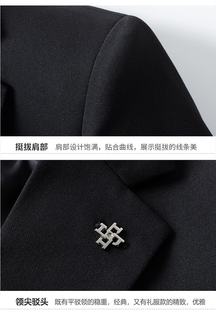 2025 High quality business casual (suit + trousers) Stylish and handsome stylish banquet two-piece set