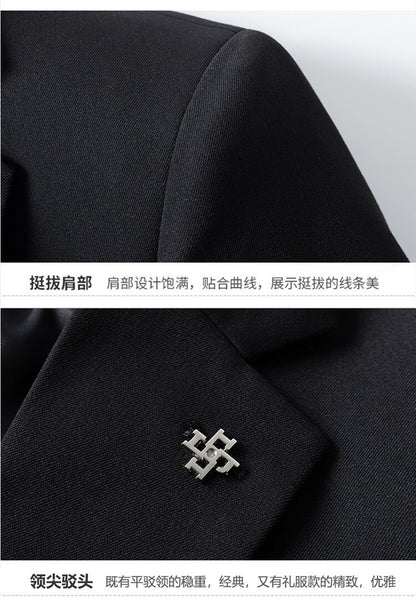 2025 High quality business casual (suit + trousers) Stylish and handsome stylish banquet two-piece set