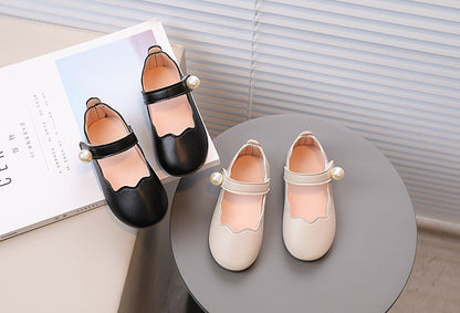 Girls Black Leather Shoes for Wedding Party Back To School Flats Kids Mary Janes Simple Classic Soft Anti-skid Kids Casual Shoes