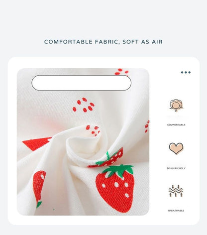 Girls Summer Pajama Sets Stylish Cartoon Pattern Printing Short Sleeve Top and Pants Made from Luxurious Cozy Ice Silk Material