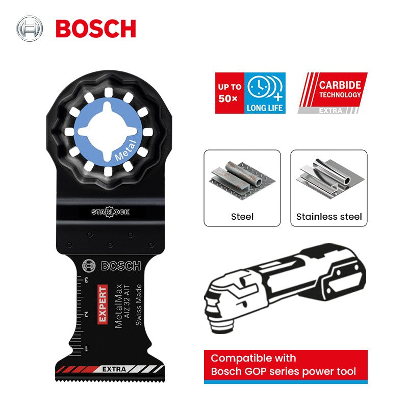 Bosch Professional Lâmina Multiferramenta Starlock Expert Metal Max AIZ 32 AIT Lâmina de Serra Oscilante Para GOP12V-28 GOP30-28 GOP185-LI