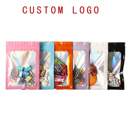 100 pieces support customized printing of logos, gifts, plastic packaging bags, zipper bags, printed logos, polyurethane window