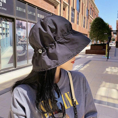 Women Summer Bucket Hat Quick Dry Drawstring Basin Hats For Girls Lady UV Protection Waterproof Panama Cap