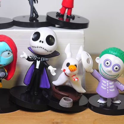 10 peças Pesadelo 7cm Sally Jack Skellington PVC Modelo Mini Estatueta Presente de Halloween Brinquedos de Figura de Ação Para Meninos Presentes de Aniversário