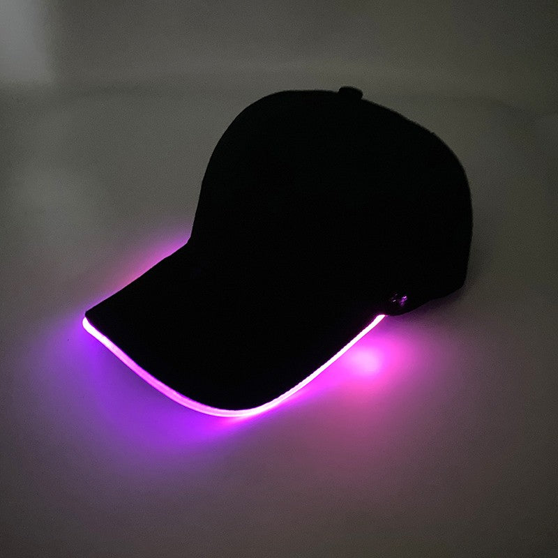 Fashion Attractive Glowing Decor Supplies Carnival LED Optical Fiber Baseball Cap Flashing For Carnival Party In The Dark Night