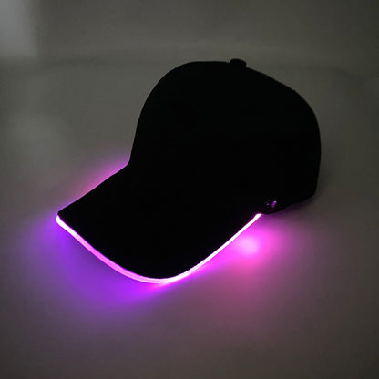 Fashion Attractive Glowing Decor Supplies Carnival LED Optical Fiber Baseball Cap Flashing For Carnival Party In The Dark Night