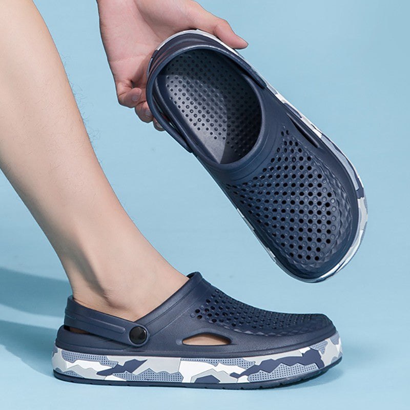 New Men's Sandals Driver Shoes EVA Light Slippers Unisex Colorful Camouflage Decoration Summer Beach Shoes Zapatos Hombre