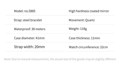 OLEVS 5885 Man Watch Original Brand Waterproof Quartz Watch Stainless Steel Strap Automatic Date Mens Gifts Watches For Man