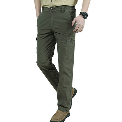 Casual Men Pants Summer Multiple Pockets Cargo Pants Quick Dry Thin Trousers Outdoor Hiking Workout Breathable Long Pant New