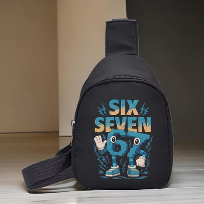 Kids Lightweight Single Shoulder Crossbody Bag Funny Italian Brainrot Meme 6 7 Mini Bag Six Seven Memes Children's Chest Bag