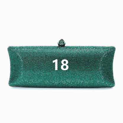 Women Brown/Black/Orange/Red/Purple Rhinestone Clutch Evening Bags Metal Minaudiere Handbag Bridal Purse Wedding Party Clutches