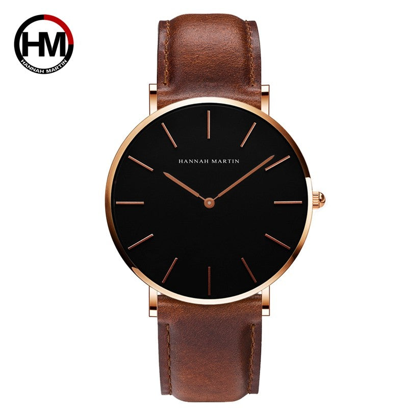 HANNAH MARTIN Brand Japan Quartz Movement Men Waterproof Wrist Watches Fashion Luxury Ultra Thin Nylon Creative Ladies Watches