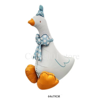 Cute Duck Aluminum Foil Balloon Polka Dot Bow & Hat Decor Animal Balloons for Birthday Party Baby Shower Decorations Ballons