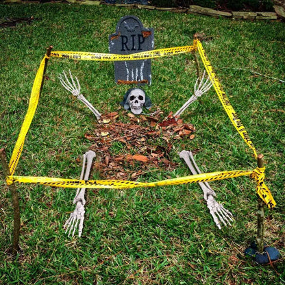 Decorações de Halloween para Casa Crânio Esqueleto Adereços de Terror para Exterior Caveira e Mãos Realistas para Jardim Brincadeiras Festas e Suprimentos