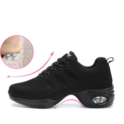 Women Dance Shoes Jazz Ballroom Dancing Comfortable Lady PU Soft Outsole Training Breathable Modern Tango Dance Sneakers