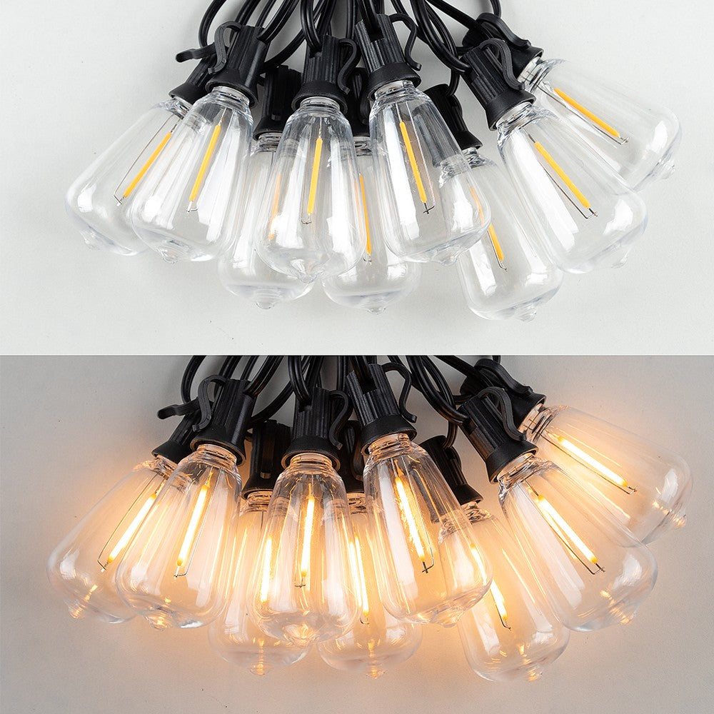 Shatterproof ST38 Plastic Outdoor String Lights Waterproof LED Garden Light Garland Connectable Retro Festoon Decoration Light