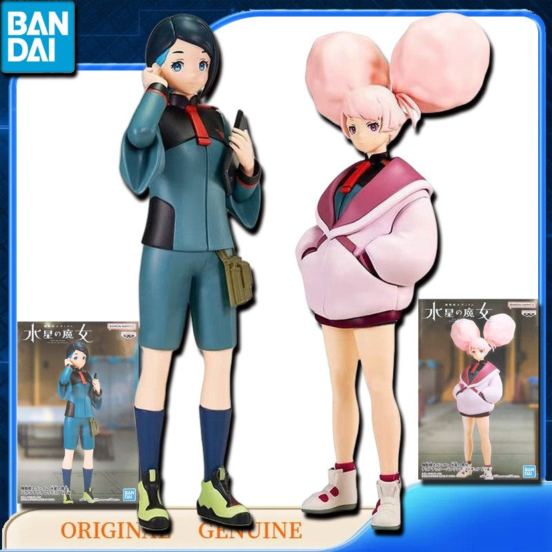 Bandai Original Genuíno BANPRESTO SULETTA CHUATURY NIKA MIORINE ELAN GUEL Qposket Bonecos de Ação de Anime Brinquedos de Presente Enfeites de Modelo