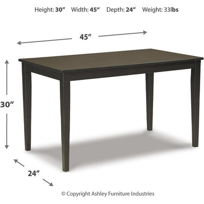 Ashley Kimonte Signature Rectangular Black Dining Table