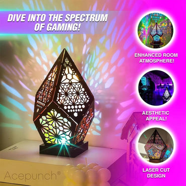 Usb Bohemian Led Projection Table Lamp Projector Retro Star Light Night Atmosphere Decorative Home Floor 3D Colorful Wooden Desk