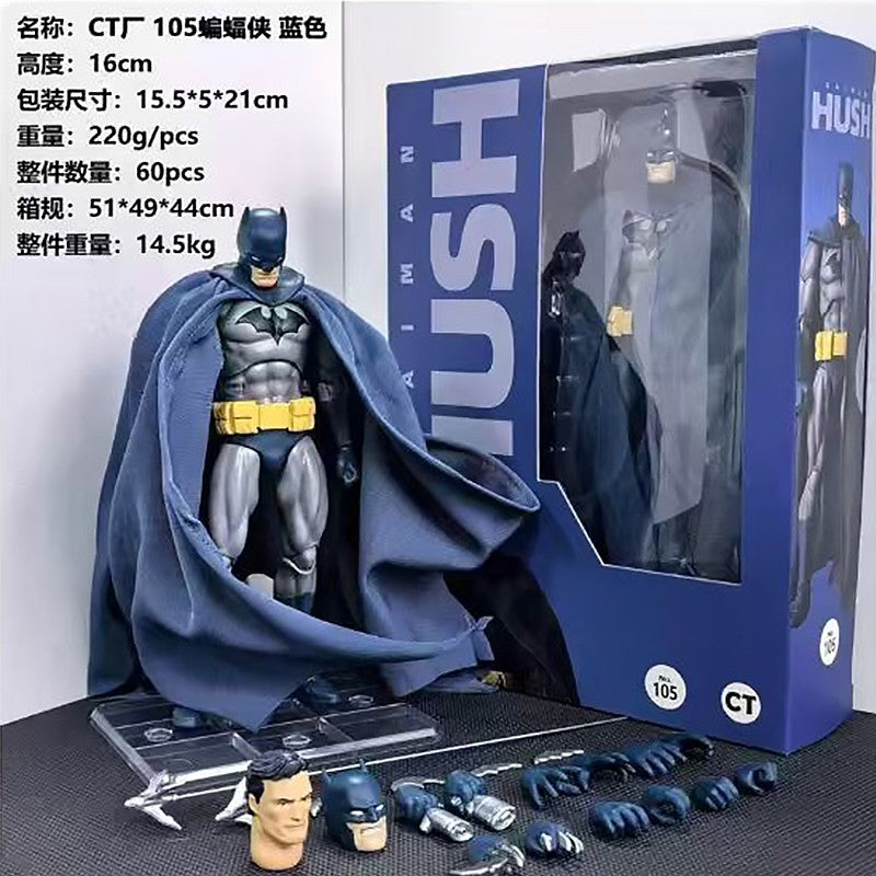 New CT Toys Batman Hush Versão Azul Mafex 105 Bat Man Versão Preta Dc Anime Action Figure Figura Modelo Estátua Presentes Brinquedos