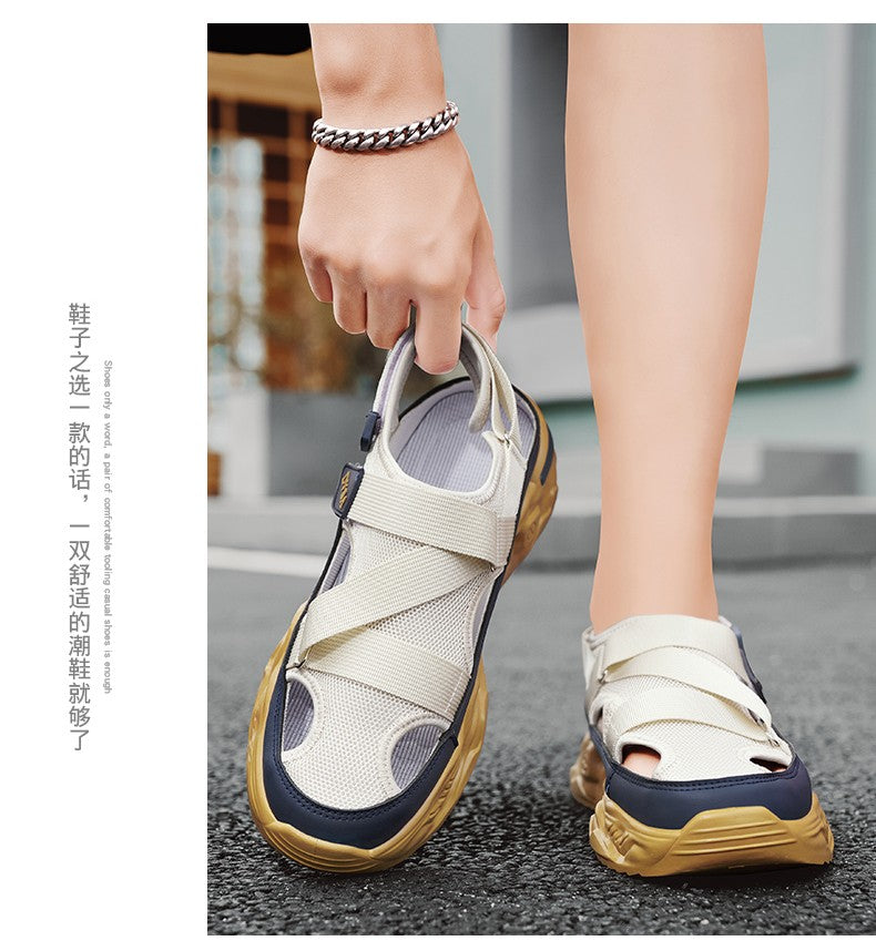 Summer Men Sandals Genuine Leather Mens Casual Shoes Outdoor Men Leather Sandals for Men Beach Shoes Roman mens Shoes