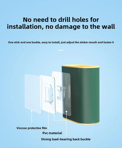 Toilet Brush Water Leak Proof With base Silicone Wc Flat Head Flexible Soft Bristles Brush with Quick Drying Holder Set