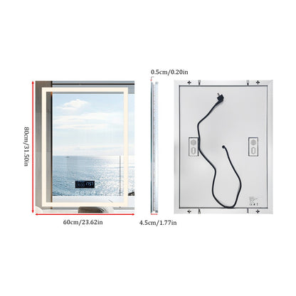 LUVODI Large Illuminated Bluetooth Bathroom Mirror Rectangle Anti-fog LED Bathroom Vanity Mirror with Bluetooth Speaker 3 Color