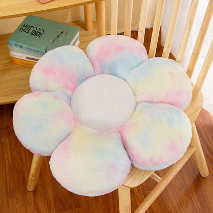 Flower Cushion Girly Room Decor Sunflower Pillow Bay Window Pink Flower Setting for Kids Bedroom Seat Pillow