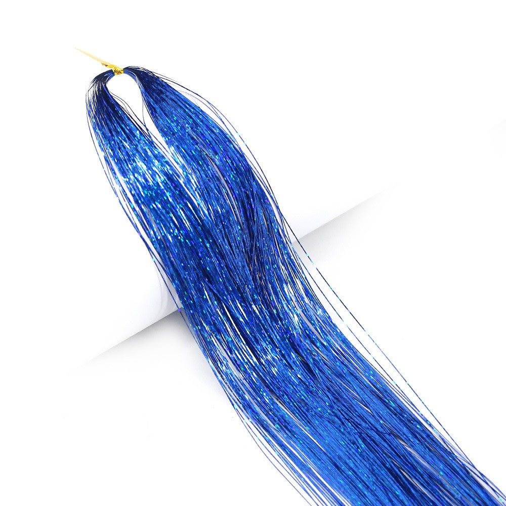 Kit de Fios Brilhantes Coloridos de Glitter para Cabelo, Fio de Cabelo Dourado Brilhante, Extensões de Corda, Acessórios de Cabelo para Mulheres, Enfeite de Cabelo