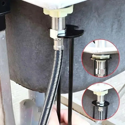 Chave Inglesa de Pia 5 em 1 Multifuncional Aço Carbono Chave de Torneira Chave de Tubo Hidráulico Jogo de Ferramentas para Reparo de Pia de Banheiro e Cozinha