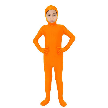 Kids Zentai Invisible Jumpsuit Cosplay Costume Bodysuits Halloween Carnival Skin Tight Suit Spandex Stretch Disappearing