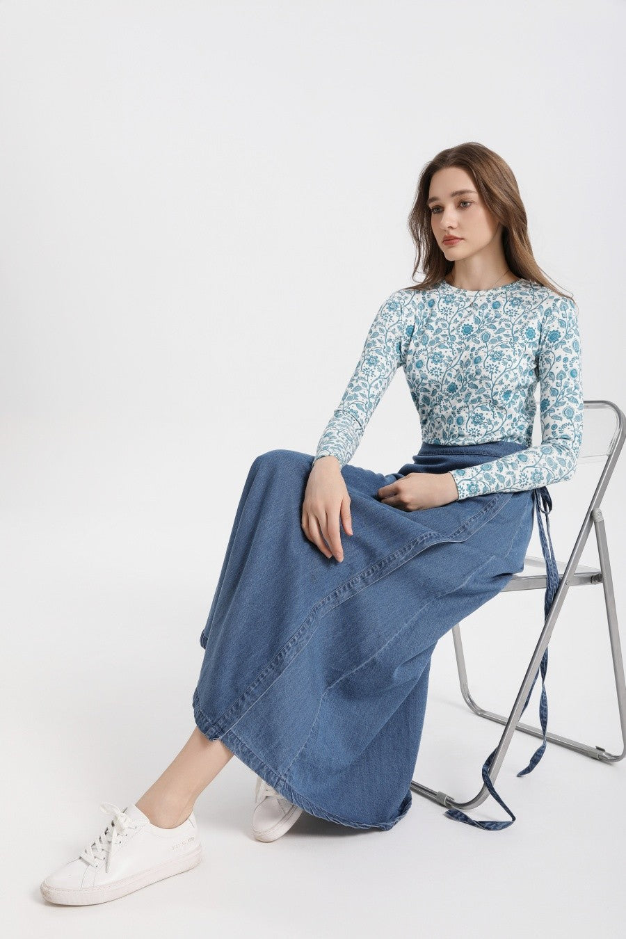AS 2025 spring summer woman  linen one pieces  wrap skirts adjustable waist 2cm