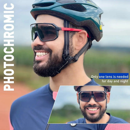 Óculos de Ciclismo Fotocromáticos Masculino Feminino Bicicleta de Montanha Óculos de Sol de Estrada Novo Ciclismo Esportes ao Ar Livre Óculos de Caminhada