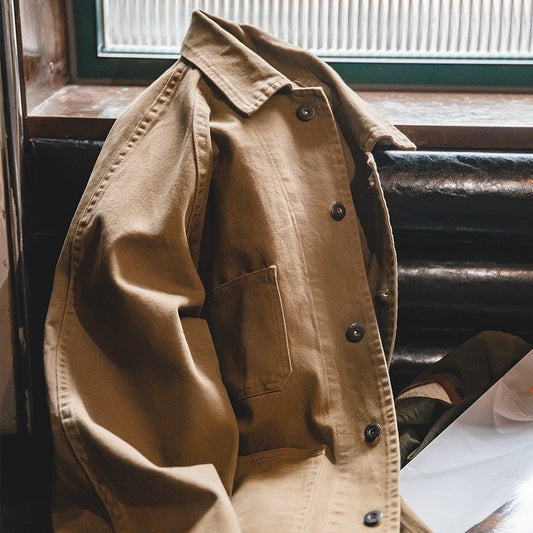 Maden Amekaji Jacket Men's American Casual Vintage 4 Pockets Jackets Outdoor Cotton Lapel Coats Uncle Fu Retro Fashion Outwear