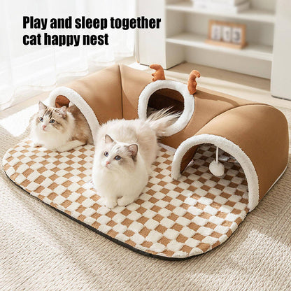 Toca Túnel para Gatos Brinquedo Túnel para Gatos Tenda Quente Casa Brinquedos para Cães Animais de Estimação Interno Externo Jogos de Canto de Parede Lado de Fora