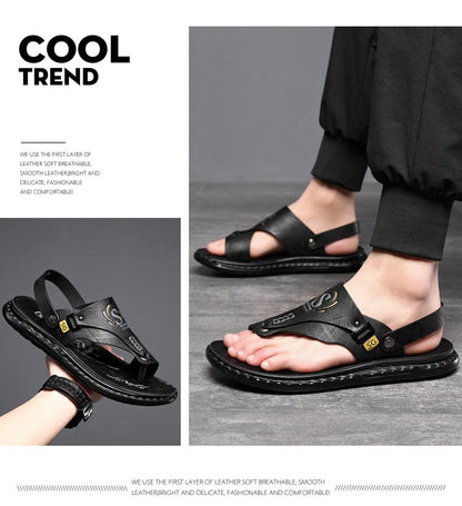 Brand Men's Sandals Summer Soft soled Anti slip Beach Shoes Male  Outdoor comfortable Men slippers Luxury High Quality sandalias