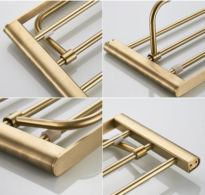 VGX Gold Bathroom Towel Holder Stainless Steel Towel Rack Folding Movable Bath Towel Bar Bathroom Hardware Accessories Grey