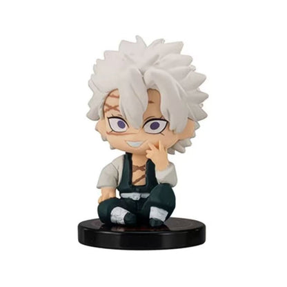 5 Peças Q Versão Demon Slayer Sentado Boneco Fantasma Tanjiro Nidouzi Inosuke Zenitsu Brinquedo Modelo de PVC Colecionável Presente