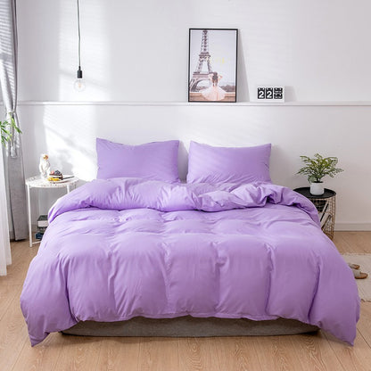 Capa de Edredom Nórdica Lixada Cor Sólida 220x240 Solteiro Casal Queen King Conjunto de Roupa de Cama Simples Fronha Roupa de Cama (Sem Lençol)