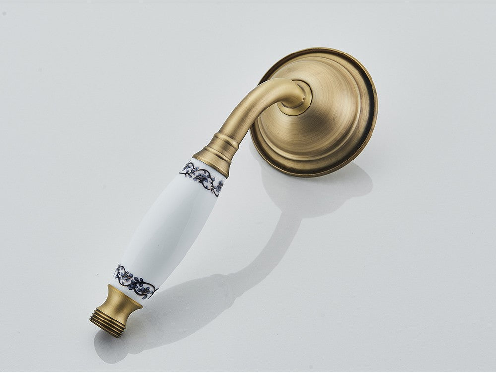 Ducha Chuveiro Banheiro Vintage Cerâmica Latão Montado Parede Torneira Pulverizador Acessório Hardware Chuveirinho