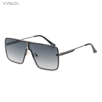 Óculos de sol quadrados oversized para homens, armação grande, 2025, design de marca de luxo, armação de metal, óculos de sol masculinos, óculos retrô
