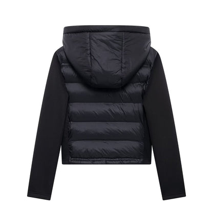 UNIZERA slim fit zipper hooded short warm jacket autumn and winter new product long sleeved solid color women's cotton jacket