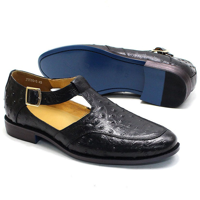 Men's leather sandals with toe caps, summer new style, personalized fashion show, handmade men's shoes, cowhide outdoor