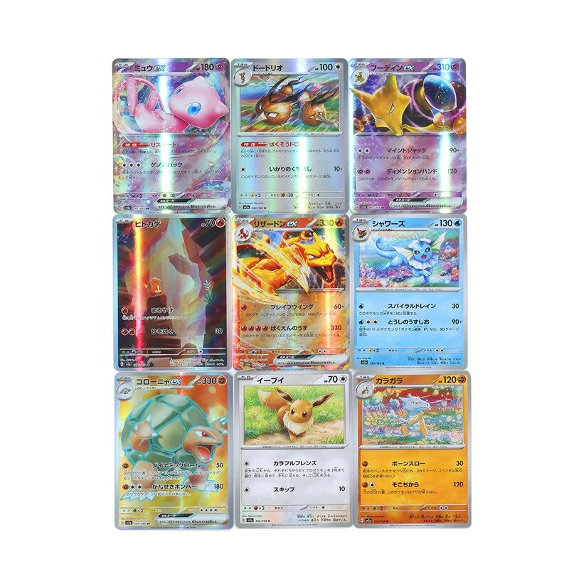 140un/Caixa Anime Pokémon Estampas Ilustradas Escarlate e Violeta 151 Japão SV2a Versão Clássicos TCG Caixa de Booster de Expansão Presentes de Cartas Colecionáveis